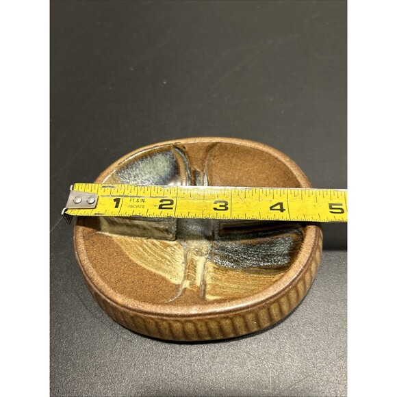 Vintage POTTERY CRAFT Made in USA Soap Dish Earth Tones - Picture 3 of 5